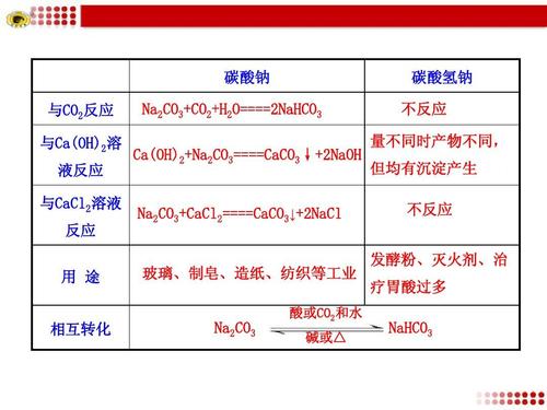 碳酸钠和碳酸氢钠